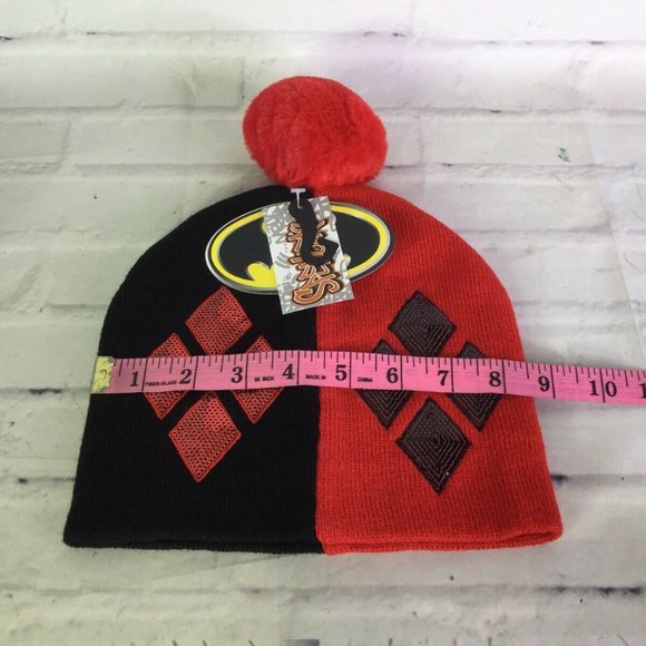 DC Harley Quinn Sequin Knit Pom Cuff Beanie Hat main image 5